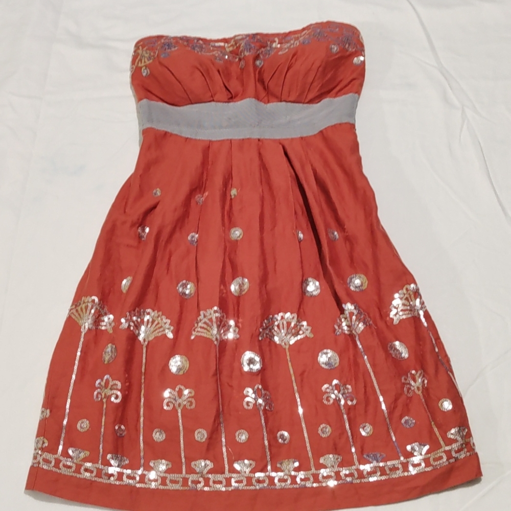 Chelsea & Violet orange strapless dress